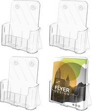 Acrylic Brochure Holder 4 Packs Brochure Holder 8.5 x 11 Flyer Holder for