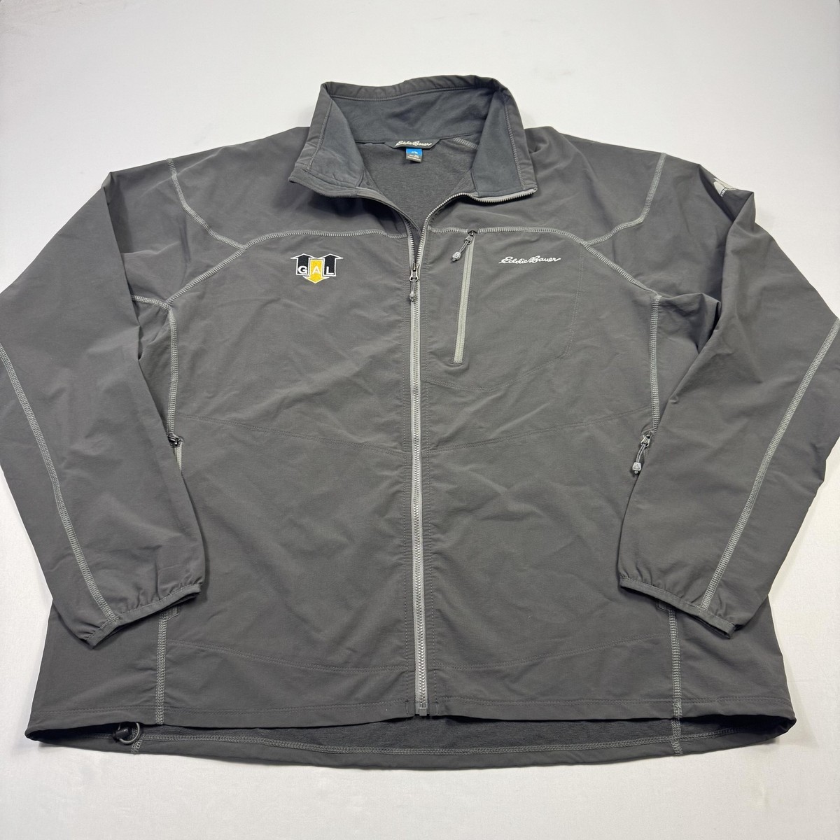 Eddie Bauer First Ascent Jacket Mens 2XL Gray Softshell Full Zip