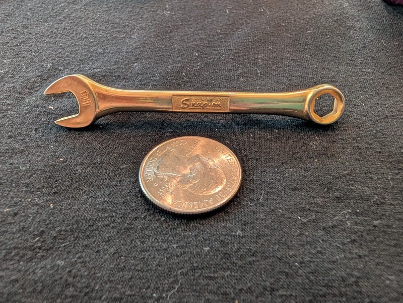 Vintage Snap On Gold Tone ¼" Wrench Money Clip Tie Bar 3" Fathers Day Gift