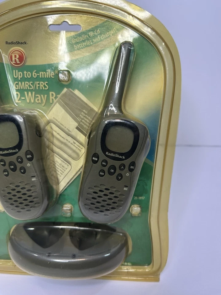 Radios de 2 vías vintage nuevas en caja RADIO SHACK GMRS/FRS con hasta 6 millas de alcance Foto 3 de 4