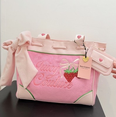 NWT JUICY COUTURE RETRO STRAWBERRY TOTE DAYDREAMER BAG CHERRY