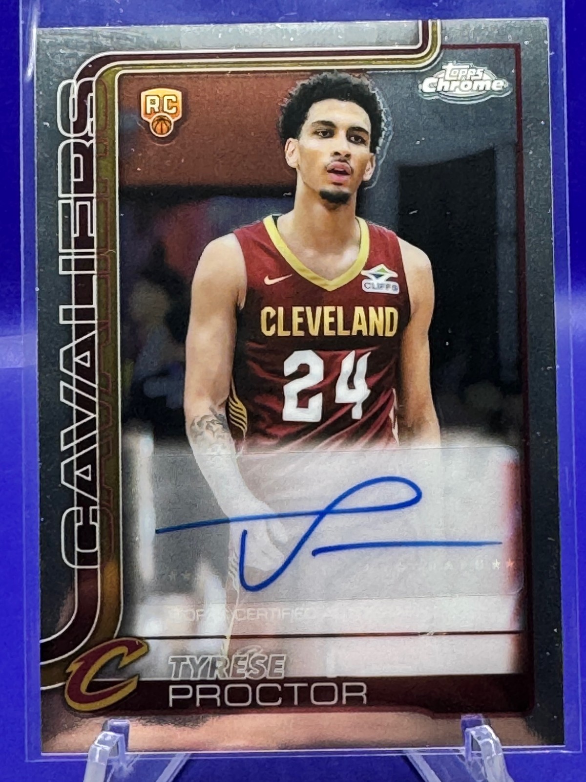 2025-26 Topps Chrome Tyrese Proctor #TCAR-TP Chrome Rookie Autographs Cavaliers