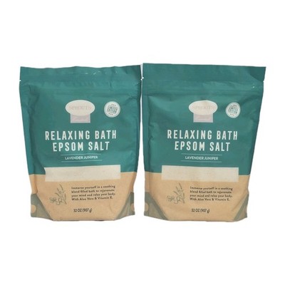 SPROUTS 2-PACK Relaxing Bath Epsom Salt Levender Juniper 32oz Each Bag