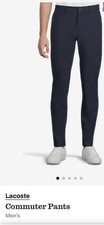 Lacoste Men's Slim Fit Casual Pants Navy Polyester Straight Leg Size 36