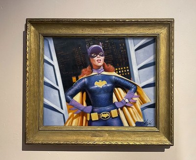 Batgirl Painting Super Hero Painting - Supergirl Batman Yvonne Craig. Adam West