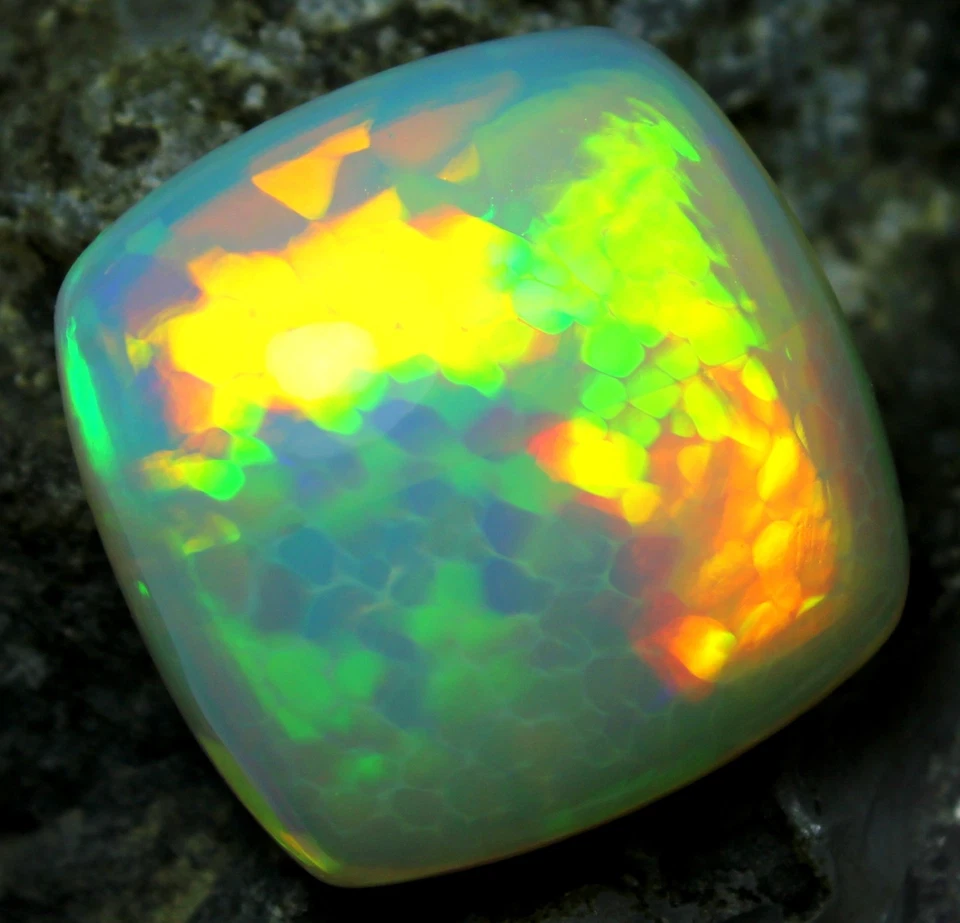 25.50 Cts Certification Natural Loose Gemstone Ethiopian Opal Beautiful Fire Cab - Image 3 of 4