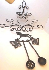  Iron Set  Rocking Horse With 2 Spoons 2 Butterfly & 8 Slot Hangn Candle Holder 