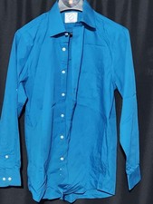 Men's Blue Long Sleeve Button Up Dress Shirt
