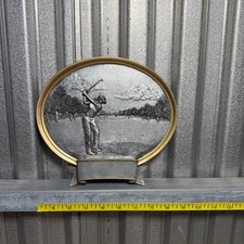Oval Female Golf Trophy Plaque Blank Resin Silver And Gold Finish