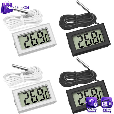 LCD Digital Thermometer mit Externem Sensor Mini für Kühlschrank Gefrierschrank