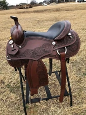 Western Leather Barrel Saddle
