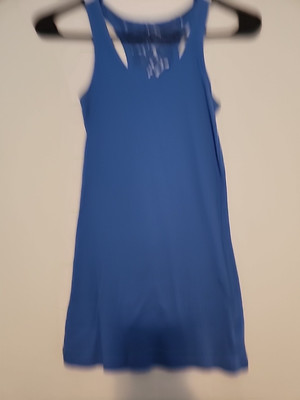 One Step Up Tank Top Womens Small Lace Racerback Shirt Ladies Blue