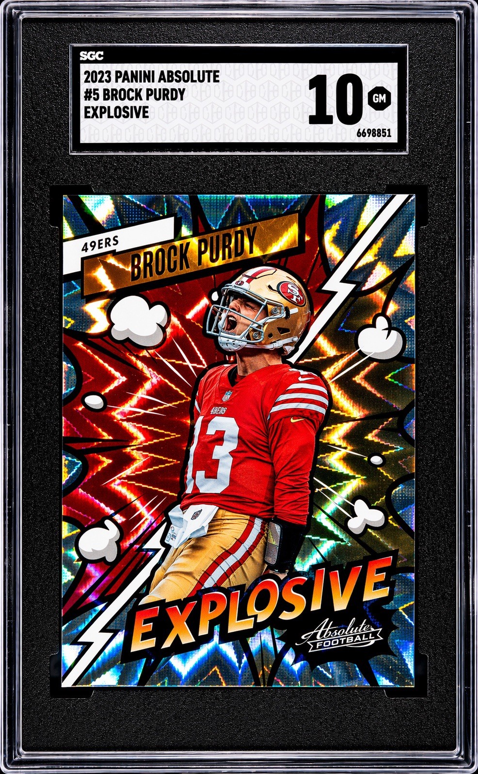 2023 Panini Absolute #5 Brock Purdy Explosive SGC 10