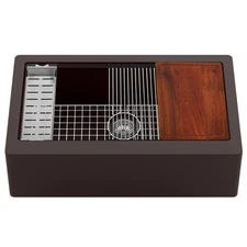 Karran USA QAWS-740 Quartz QAWS Series 34" Farmhouse Single Basin - Brown