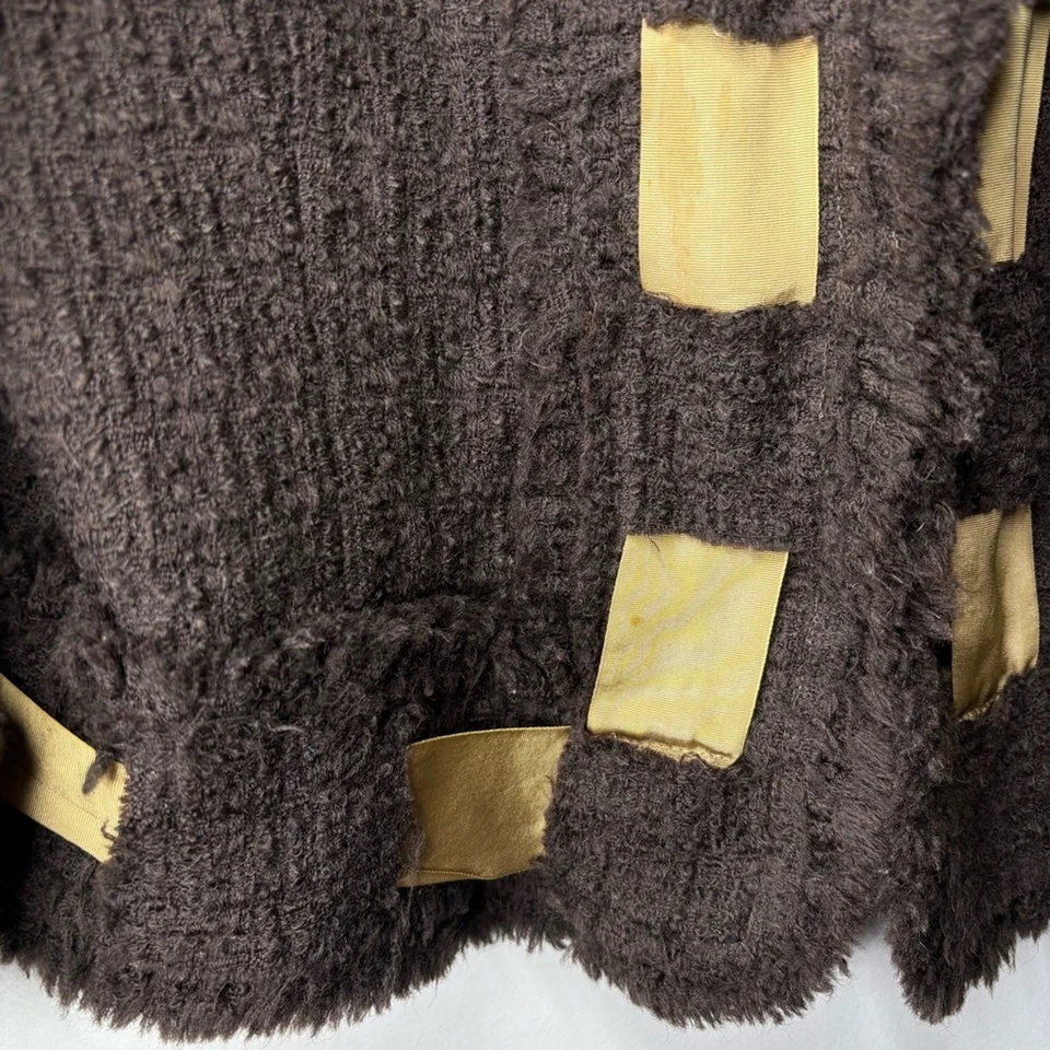 Moschino Cheap & Chic Womens Blazer Tweed Wool Ribbon Jacket Size 10 Brown - Image 2 of 4