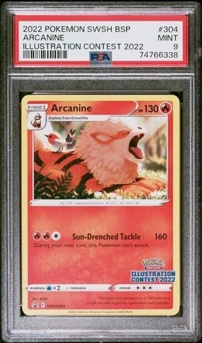 Arcanine Illustration Contest 2022 SWSH304 English PSA 9 MINT