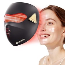 SOBETUAR 4D LED FACE MASK LIGHT THERAPY, 4 MODES PORTABLE LIGHT RED - BLACK