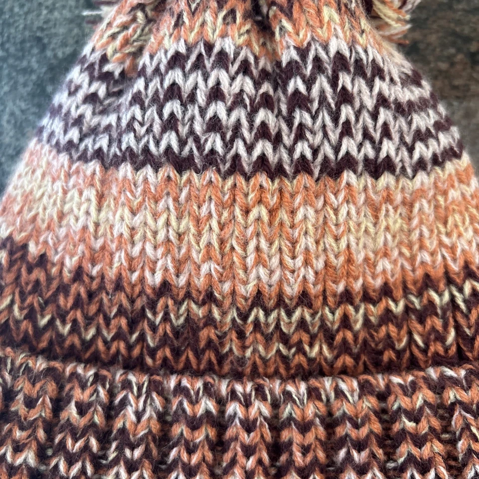 Columbia Winter Blur Pom Pom Beanie Fleece Lined Thick Knit Burgundy Pink Winter - Image 3 of 4