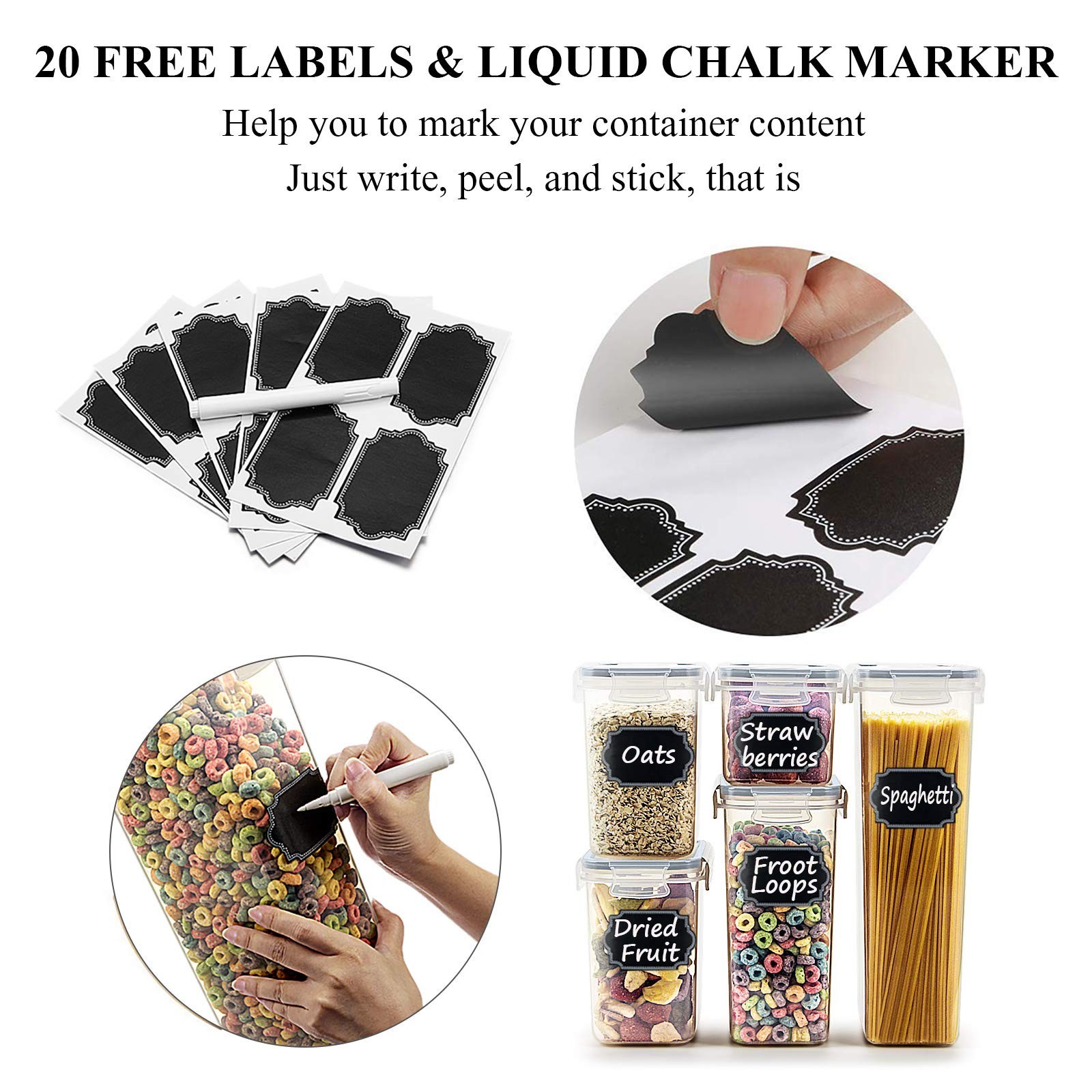 Airtight Food Storage Containers with Lids, 14PC Plastic Containers Storage Set