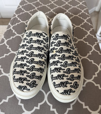 Louis Vuitton Men s White/Black Canvas Logo P...
