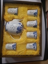 Chinese Blue and White Porcelain Tea Set Likely From Jingdezhen Tea Set with Lid