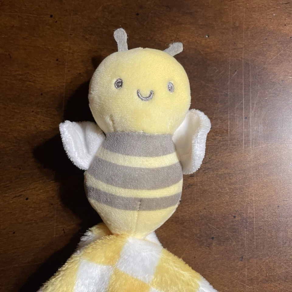 Manta de seguridad Bumblebee Lovey Lucky Moon polar a cuadros amarilla Foto 2 de 4