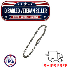 Stainless Steel Keychain 2.4mm Ball Chain 4  inch - 6 inch Made In The USA 