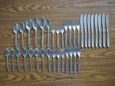 Superior Stainless Radiant Rose Flatware Set, 36 Pieces, Made in USA