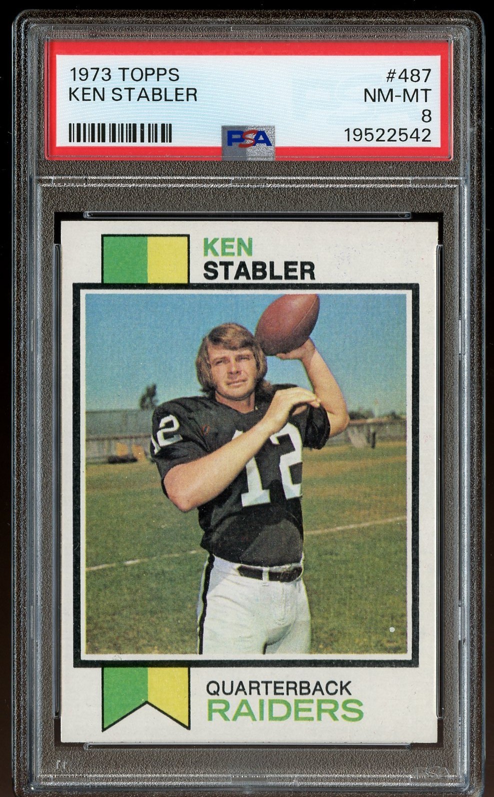1973 Topps KEN STABLER #487 Rookie Card RC - PSA 8