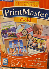 Broderbund PrintMaster Gold Desktop Publishing Software PC/Mac DVD-ROM