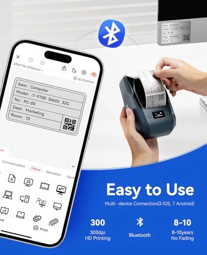 Bluetooth Label Maker M2 for Plants with Black Ribbon