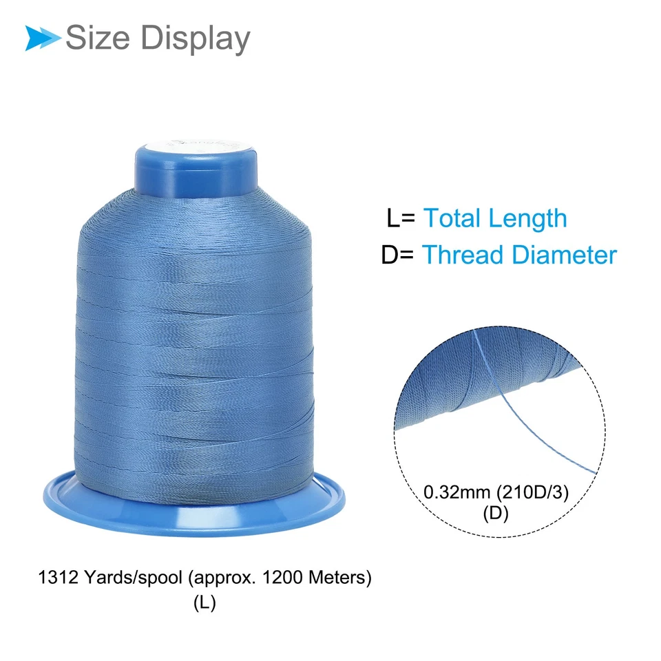 Bonded Sewing Thread, 1312 Yards 0.32mm Upholstery Thread Blue - 1 Piece - Image 2 of 4