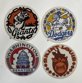 (4) 1950's Baseball Patch Lot with Defunct Teams High Grade