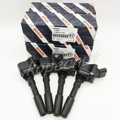 4X Bosch 06H905110L Ignition Coils 0986221072 For 13-22 Volkswagen Audi Porsche