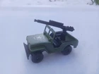 Vintage Matchbox Superfast Army Jeep No. 38 Lesney 1976 Machine Gunner Army