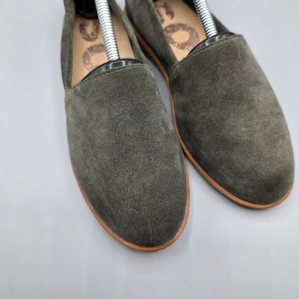 Mocasines Sorel Ella para mujer 6 verdes de gamuza planos cómodos impermeables nuevos sin caja  Foto 2 de 4