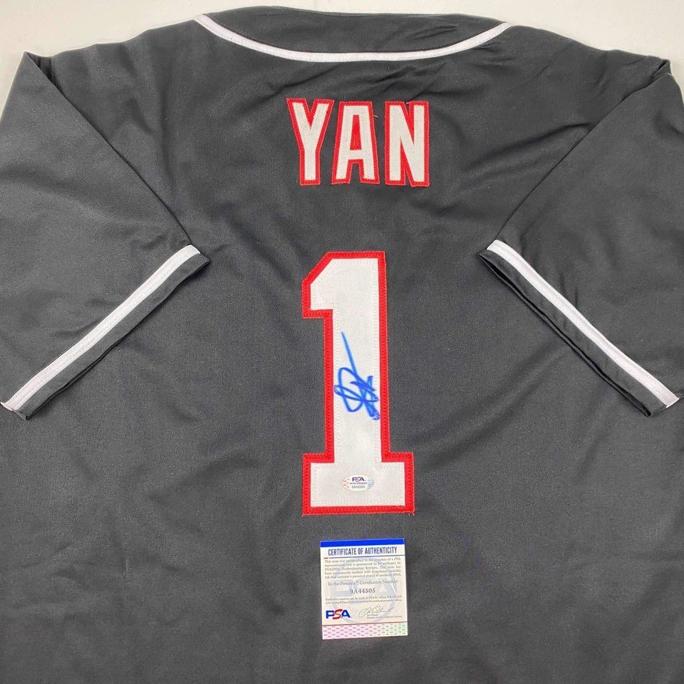 Autographed/Signed Petr Yan UFC MMA Black Jersey Shirt PSA/DNA COA - Image 2 of 4