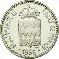 Münze, Monaco, 10 Francs, 1966, VZ+, Silber, KM:E56, Gadoury:155