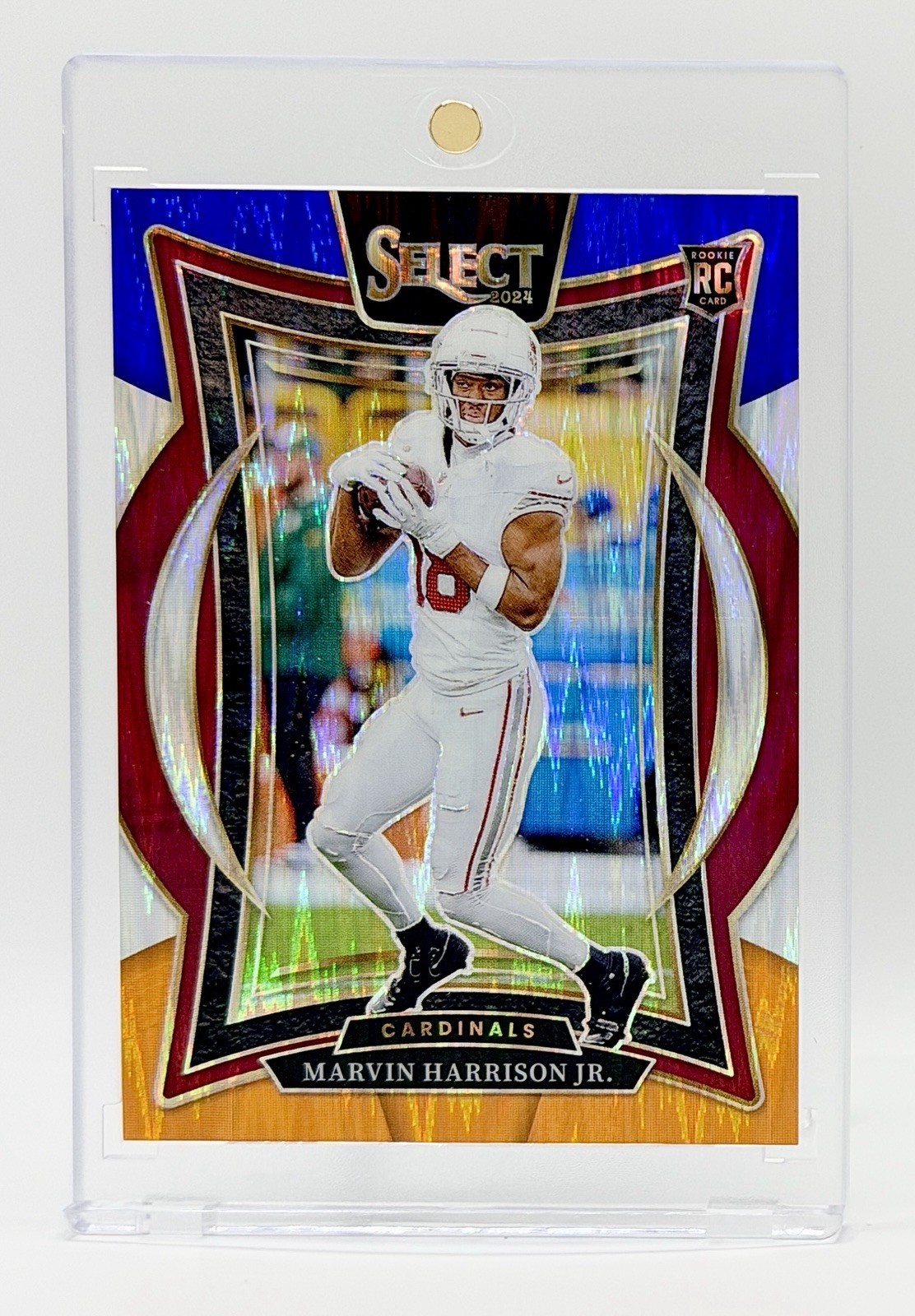 2024 Select Blue Orange Shock #28 Marvin Harrison Jr RC 28/35 Cardinals