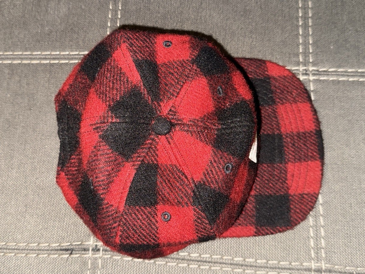 TWO Quality Vintage Woolrich Red Buffalo Plaid Women\'s Hats [Clothing 364] Vintage 1980s Woolrich Buffalo Check Wool Cap in Red and  main image 2