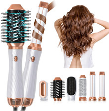 6 in 1 Hair Dryer Brush, Upgrade Detachable Blow Dryer Air Styler Wrap Curler, H