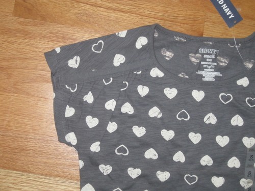 Twin girls OLD NAVY HEARTS CHARCOAL GRAY FUCHSIA PINK shirts NWT 6 7 - Bild 3 von 7