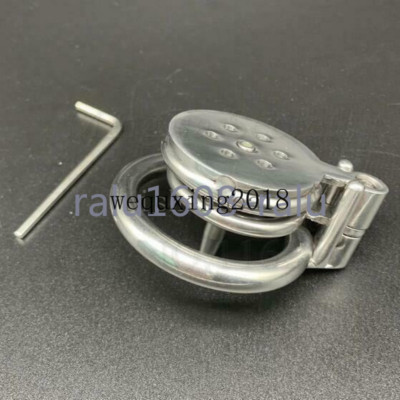 Male Chastity Device Flat Cage Lockable Restraint Spiked-Rings Urethra Pipe