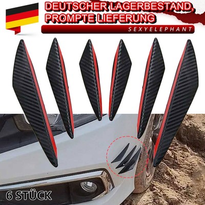 6PCS Carbon Faser Universal Frontschürze Lip Diffusor Splitter  Körper Spoiler