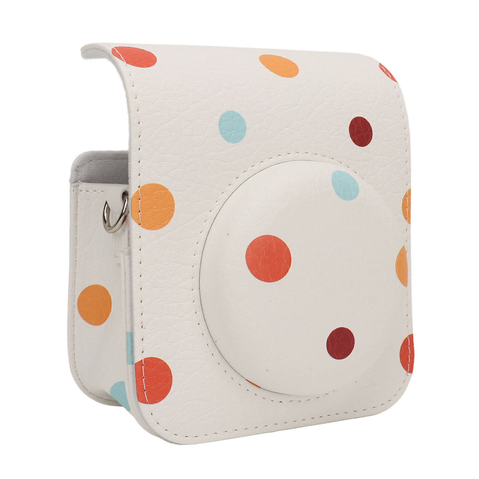Instant Camera Bag with Adjustable Shoulder Strap PU Colored Dots Detachable Top-image