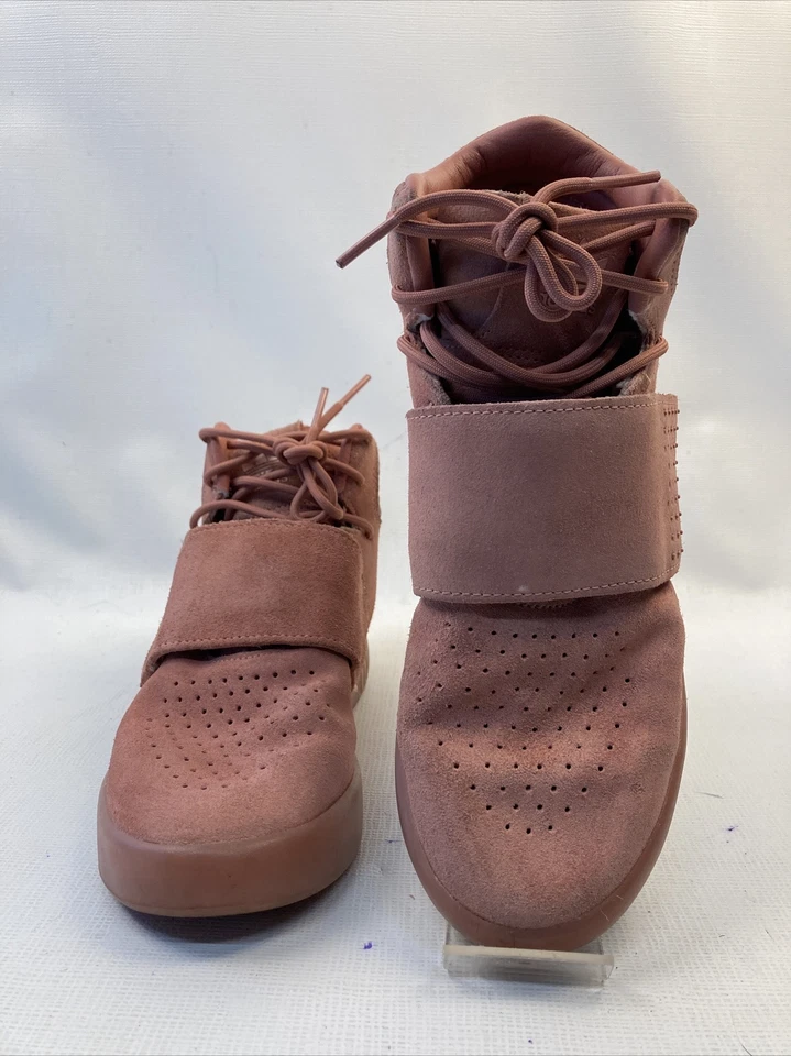 Tenis Adidas Originales Correa Tubular CG5090 Gamuza Rosa Alto Talla 4 Usados en Excelente Condición Foto 2 de 4