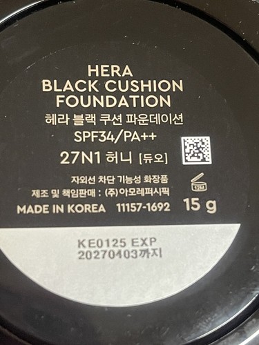 Hera New Cushion Foundation SPF34/PA++ (Original 15g+Refill 15g) 27N1 K-Beauty - Picture 3 of 3
