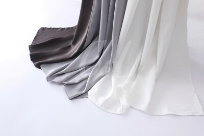 Neu Satin Seidig Uni Schal mit Struktur Premium Elegant Schimmer Hijab Tuch 