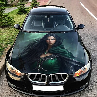 Cute Elf Girl Car Hood Wrap Decal Vinyl Sticker Full Color Graphic Fit Any Car