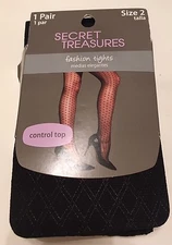 New Burlesque Pinup Black Diamond Trellis Pattern Fashion Tights 2 125-165lbs